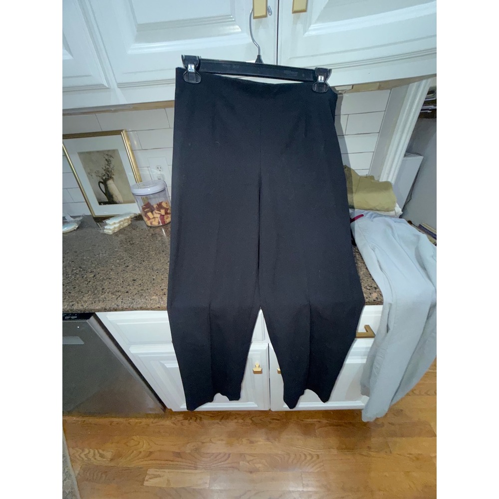 Coldwater Creek Classic Fit Black Straight Leg Dress Pants Side Zip Womens 12